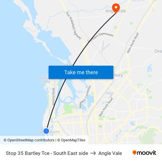 Stop 35 Bartley Tce - South East side to Angle Vale map