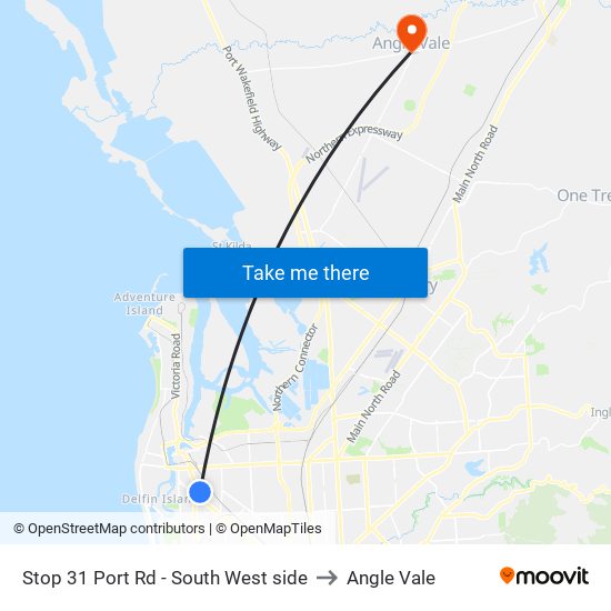 Stop 31 Port Rd - South West side to Angle Vale map