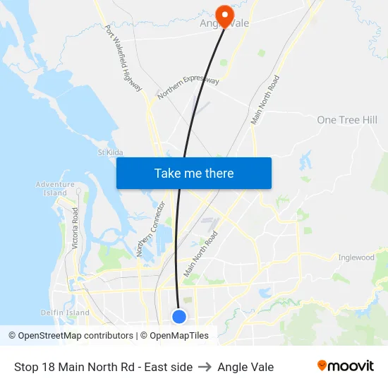 Stop 18 Main North Rd - East side to Angle Vale map