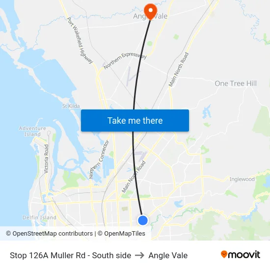 Stop 126A Muller Rd - South side to Angle Vale map