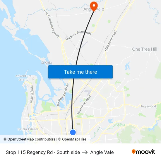 Stop 115 Regency Rd - South side to Angle Vale map