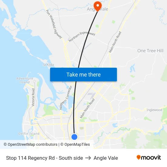 Stop 114 Regency Rd - South side to Angle Vale map