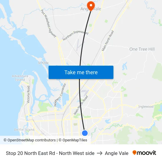 Stop 20 North East Rd - North West side to Angle Vale map