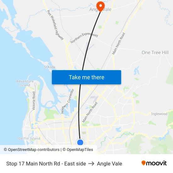 Stop 17 Main North Rd - East side to Angle Vale map