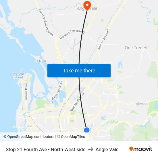 Stop 21 Fourth Ave - North West side to Angle Vale map