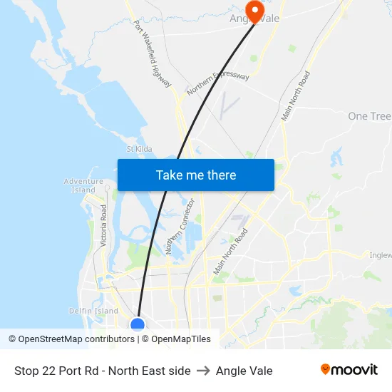 Stop 22 Port Rd - North East side to Angle Vale map