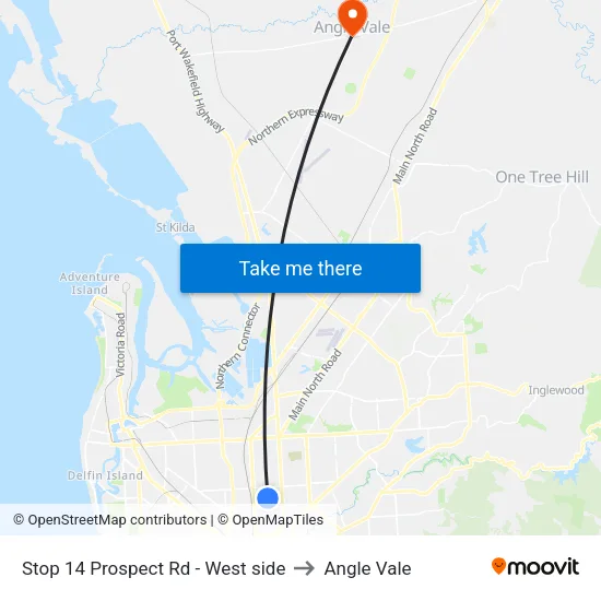 Stop 14 Prospect Rd - West side to Angle Vale map