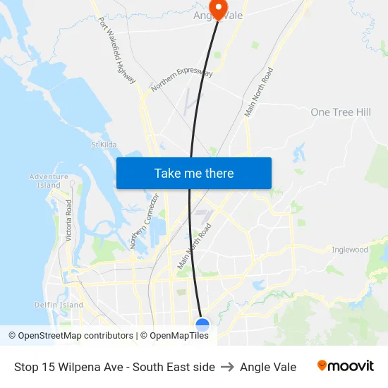 Stop 15 Wilpena Ave - South East side to Angle Vale map