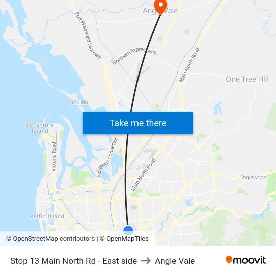 Stop 13 Main North Rd - East side to Angle Vale map