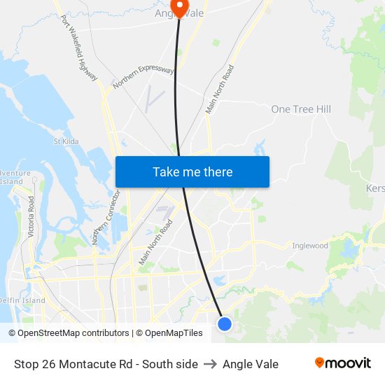 Stop 26 Montacute Rd - South side to Angle Vale map