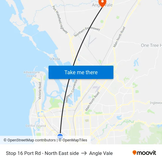 Stop 16 Port Rd - North East side to Angle Vale map