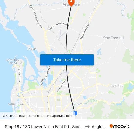 Stop 18 / 18C Lower North East Rd - South East side to Angle Vale map