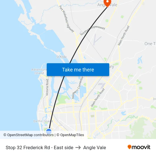 Stop 32 Frederick Rd - East side to Angle Vale map