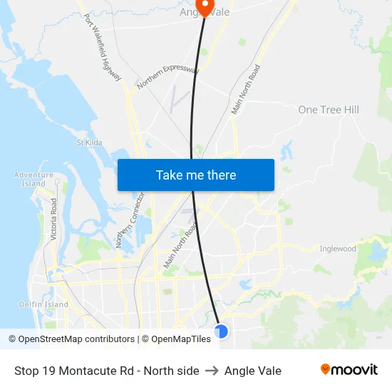 Stop 19 Montacute Rd - North side to Angle Vale map
