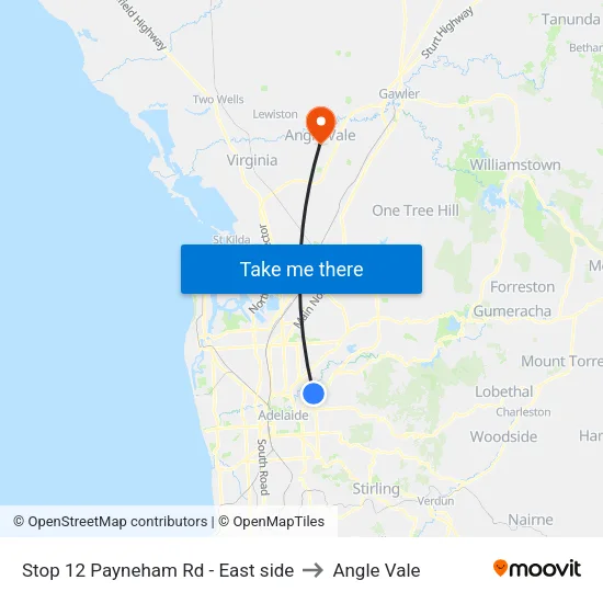 Stop 12 Payneham Rd - East side to Angle Vale map