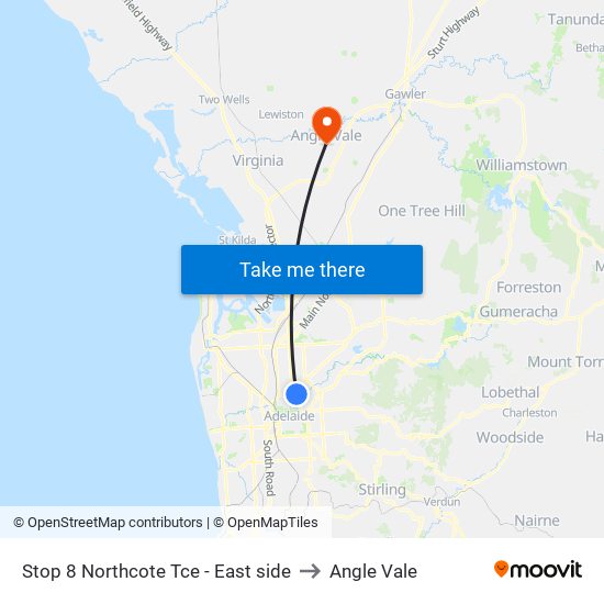 Stop 8 Northcote Tce - East side to Angle Vale map