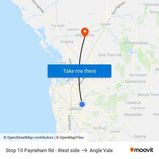 Stop 10 Payneham Rd - West side to Angle Vale map