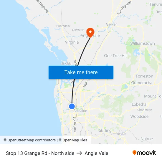 Stop 13 Grange Rd - North side to Angle Vale map