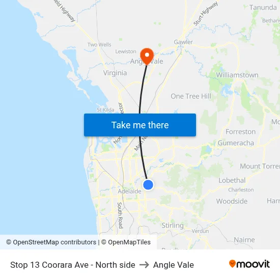 Stop 13 Coorara Ave - North side to Angle Vale map