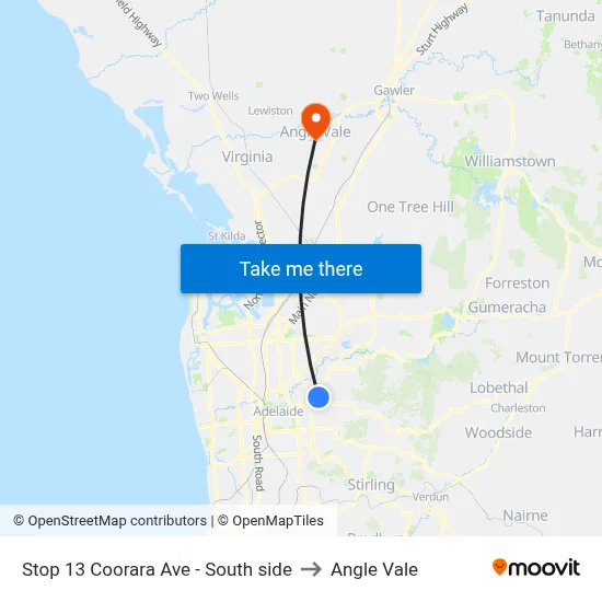 Stop 13 Coorara Ave - South side to Angle Vale map