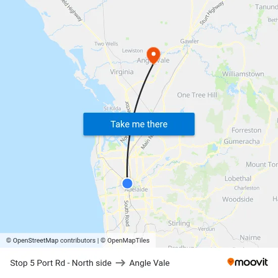 Stop 5 Port Rd - North side to Angle Vale map