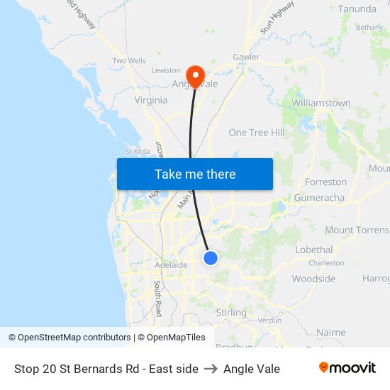 Stop 20 St Bernards Rd - East side to Angle Vale map