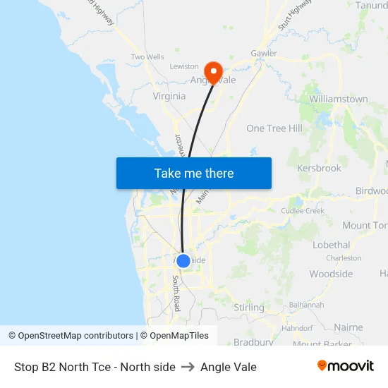 Stop B2 North Tce - North side to Angle Vale map