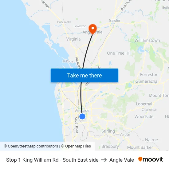 Stop 1 King William Rd - South East side to Angle Vale map