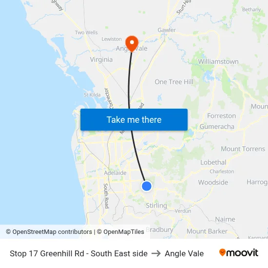 Stop 17 Greenhill Rd - South East side to Angle Vale map