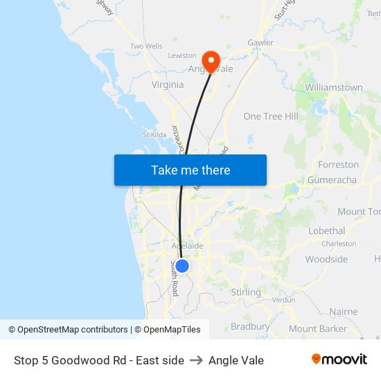 Stop 5 Goodwood Rd - East side to Angle Vale map