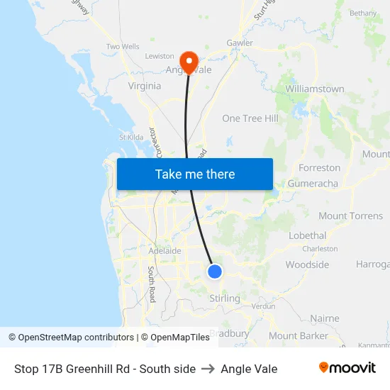 Stop 17B Greenhill Rd - South side to Angle Vale map