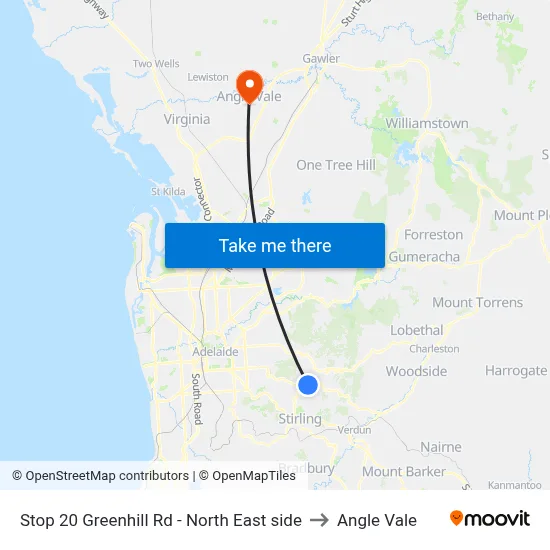 Stop 20 Greenhill Rd - North East side to Angle Vale map