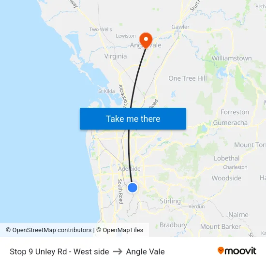 Stop 9 Unley Rd - West side to Angle Vale map