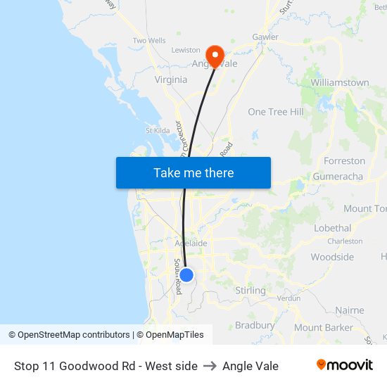 Stop 11 Goodwood Rd - West side to Angle Vale map