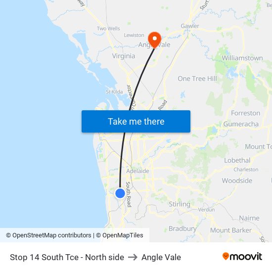 Stop 14 South Tce - North side to Angle Vale map