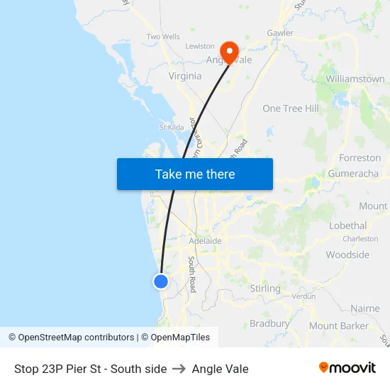 Stop 23P Pier St - South side to Angle Vale map