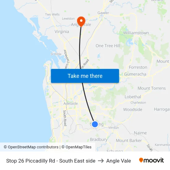 Stop 26 Piccadilly Rd - South East side to Angle Vale map