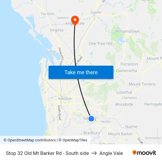 Stop 32 Old Mt Barker Rd - South side to Angle Vale map