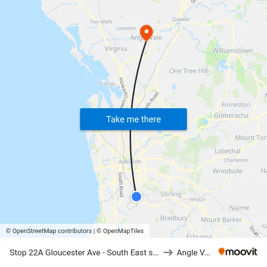 Stop 22A Gloucester Ave - South East side to Angle Vale map