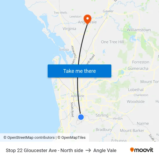 Stop 22 Gloucester Ave - North side to Angle Vale map