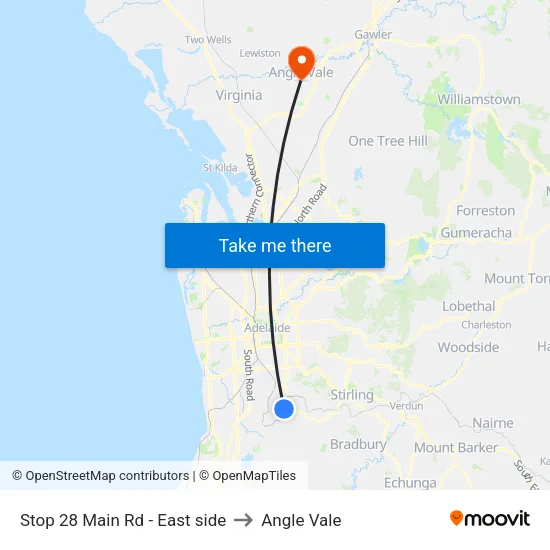 Stop 28 Main Rd - East side to Angle Vale map