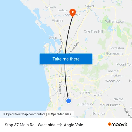 Stop 37 Main Rd - West side to Angle Vale map