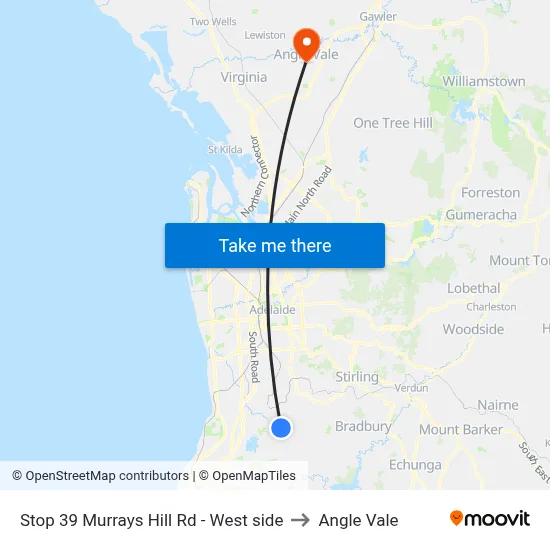 Stop 39 Murrays Hill Rd - West side to Angle Vale map