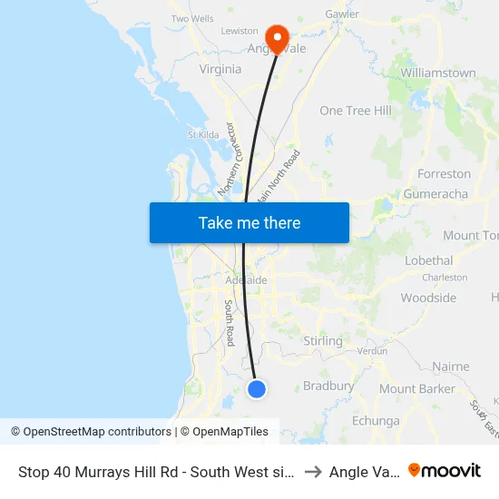 Stop 40 Murrays Hill Rd - South West side to Angle Vale map