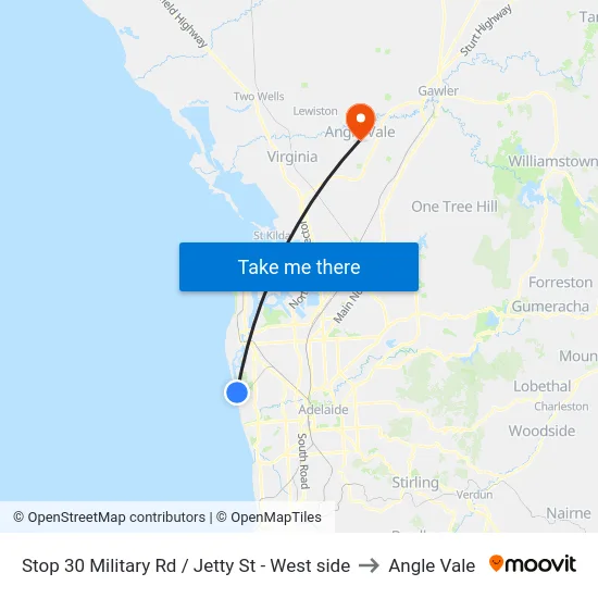 Stop 30 Military Rd / Jetty St - West side to Angle Vale map