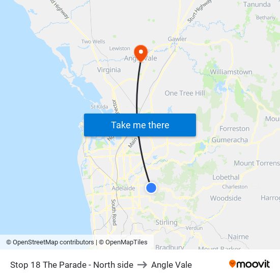 Stop 18 The Parade - North side to Angle Vale map