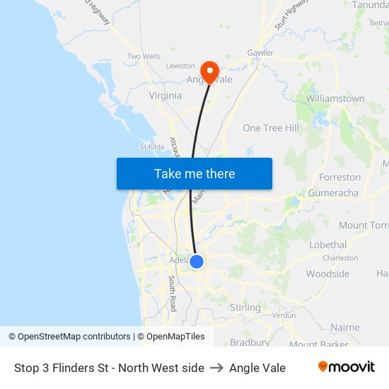 Stop 3 Flinders St - North West side to Angle Vale map