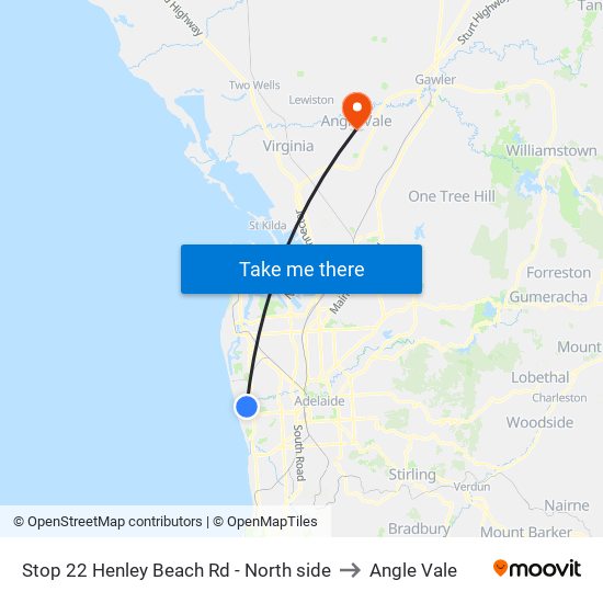 Stop 22 Henley Beach Rd - North side to Angle Vale map