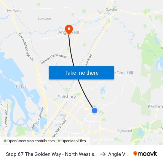Stop 67 The Golden Way - North West side to Angle Vale map