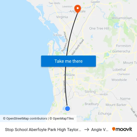 Stop School Aberfoyle Park High Taylors Rd to Angle Vale map